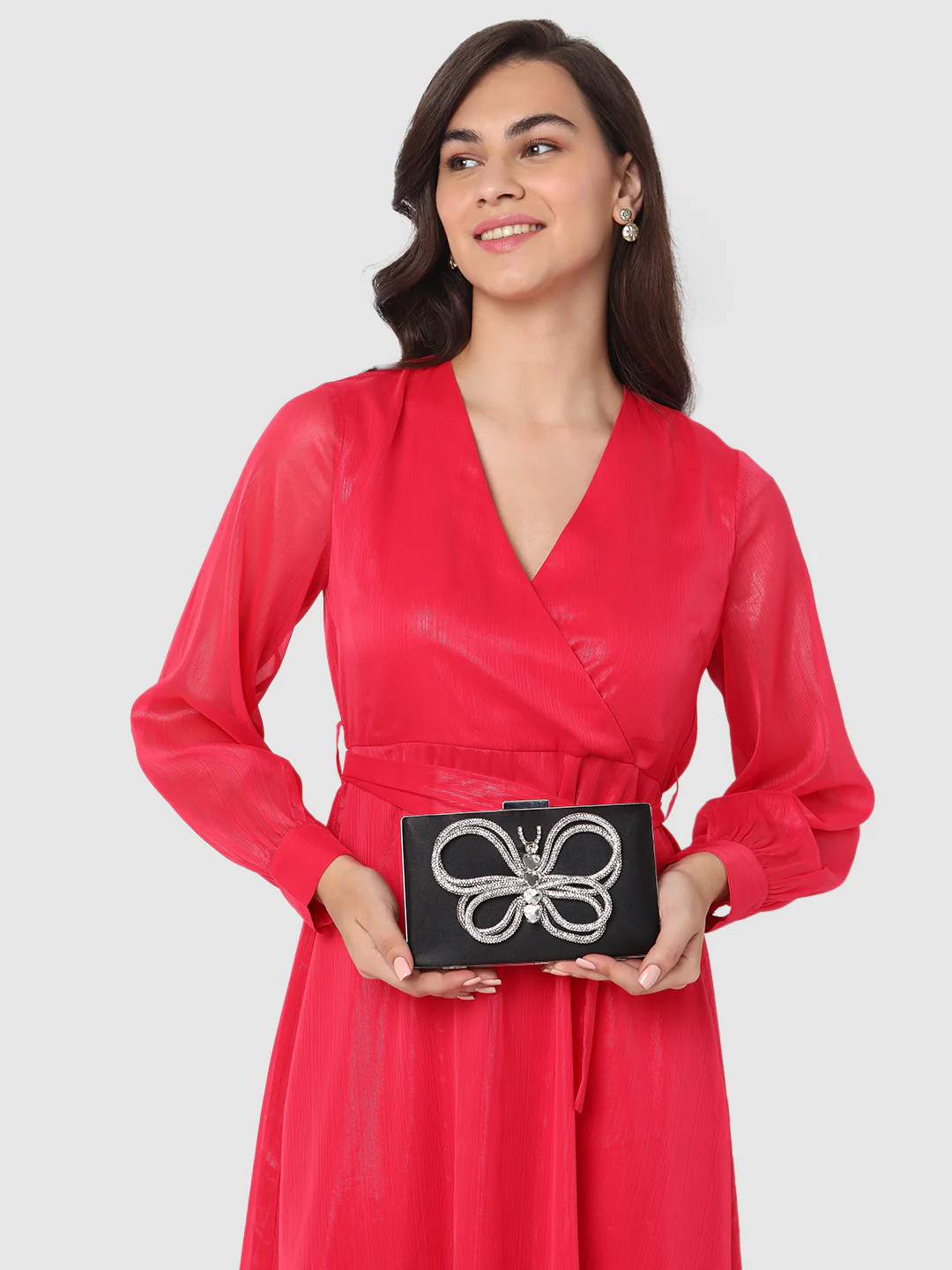 Caprese Ella Medium Black Clutch - Image 3