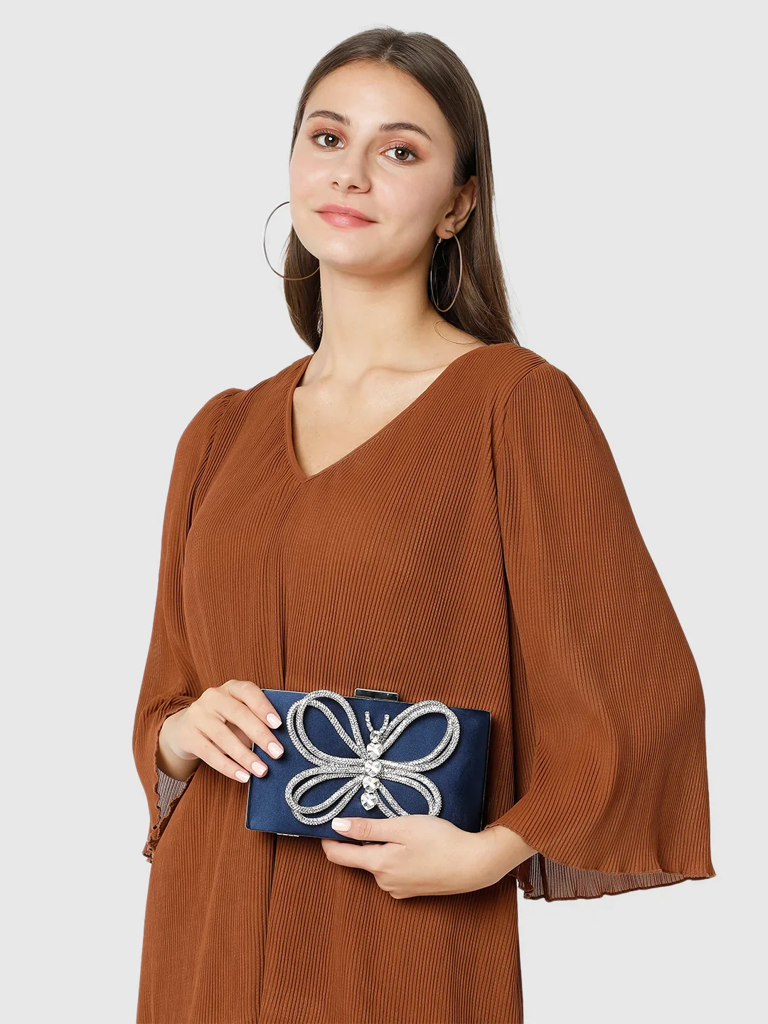 Caprese Ella Medium Blue Clutch - Image 3