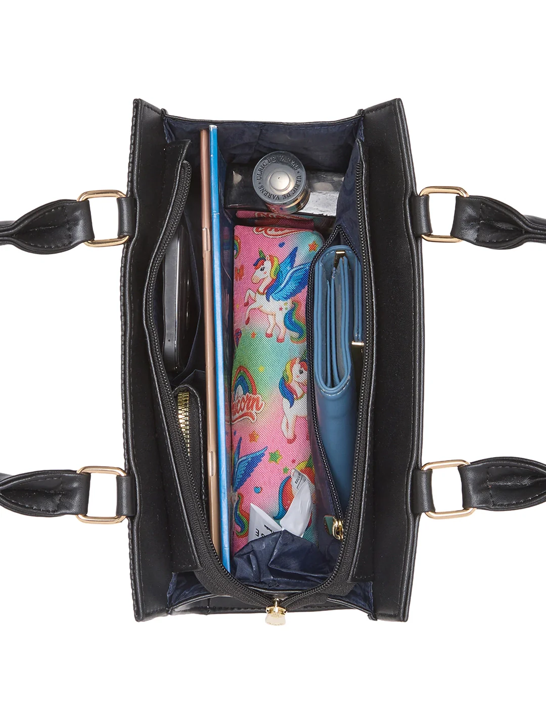 Caprese Ellen Medium Black Satchel Bag - Image 15