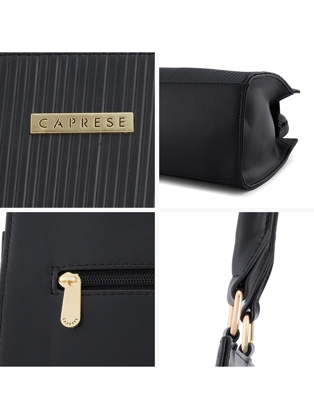 Caprese Ellen Medium Black Satchel Bag - Image 9
