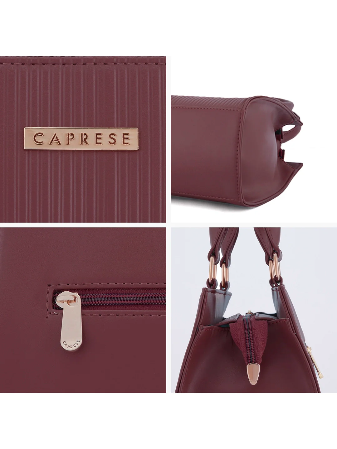 Caprese Ellen Medium Cherry Red Satchel Bag - Image 7