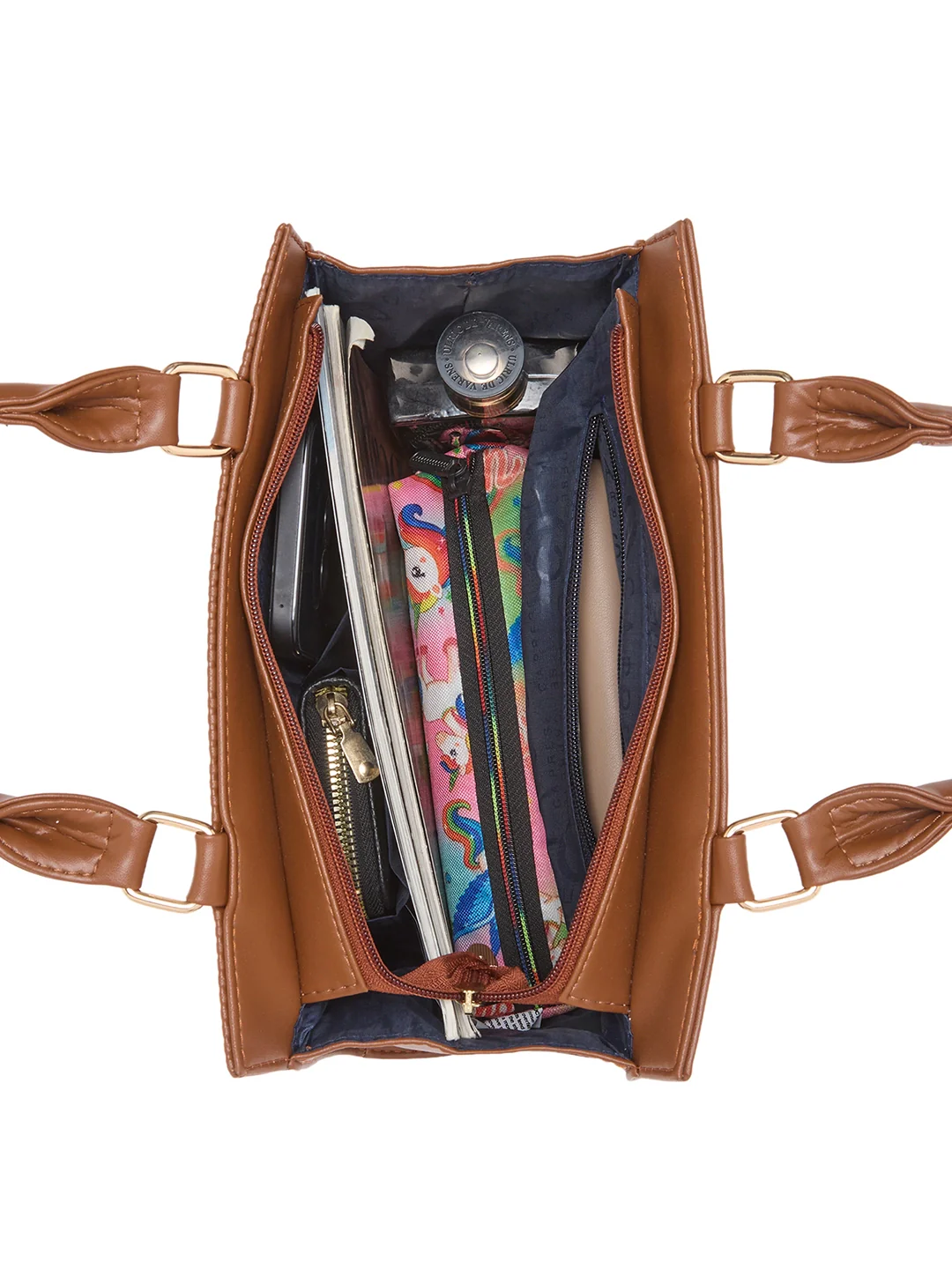 Caprese Ellen Medium Tan Satchel Bag - Image 14