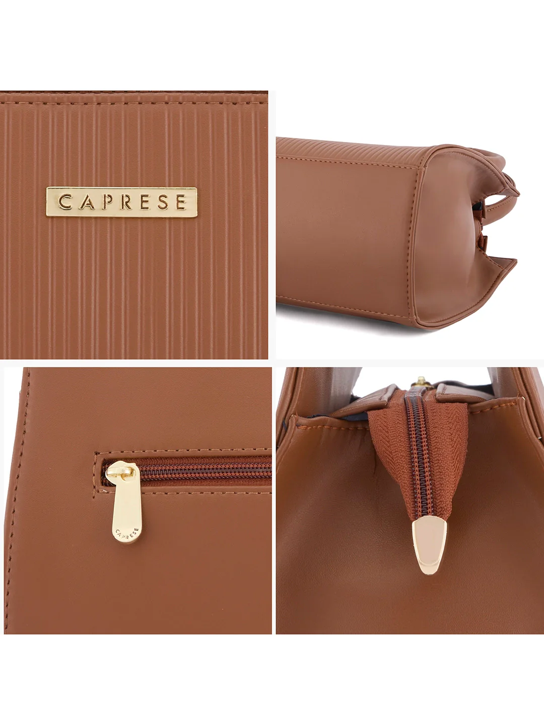Caprese Ellen Medium Tan Satchel Bag - Image 8