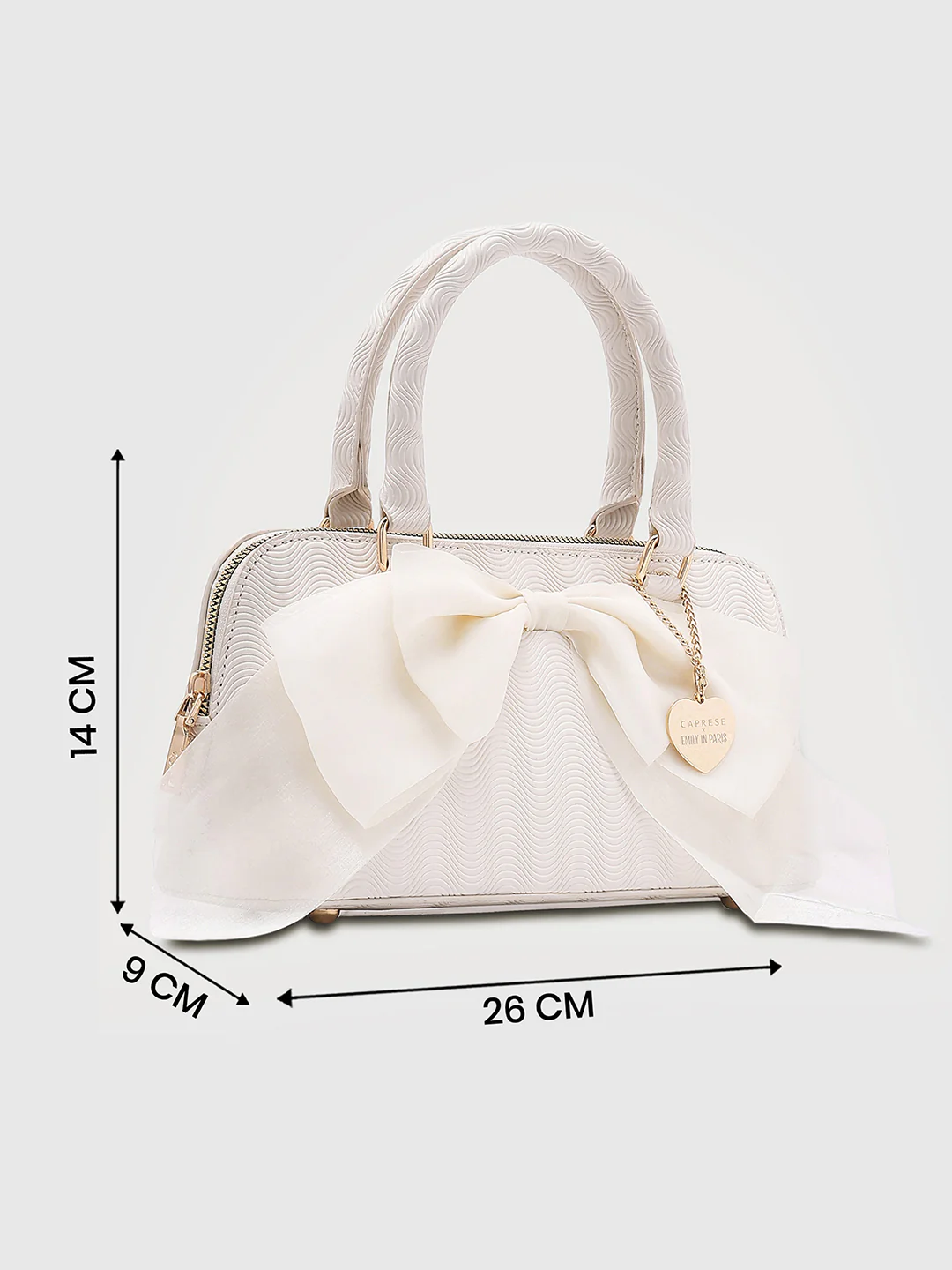 Caprese Ellie Small Beige Satchel Bag - Image 8