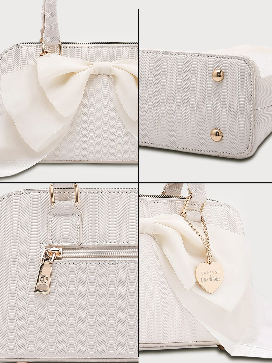 Caprese Ellie Small Beige Satchel Bag - Image 9