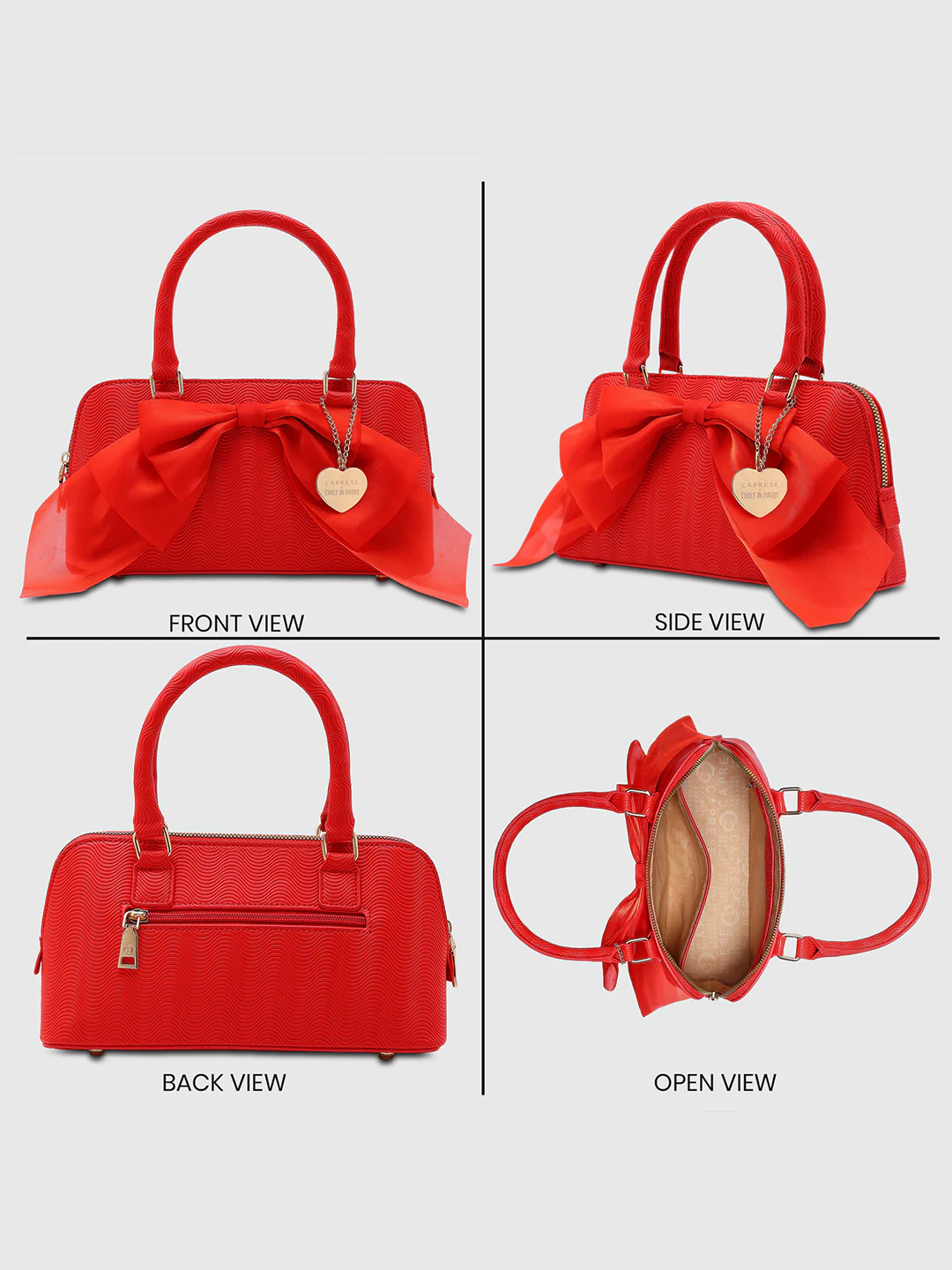 Caprese Ellie Small Red Satchel Bag - Image 10