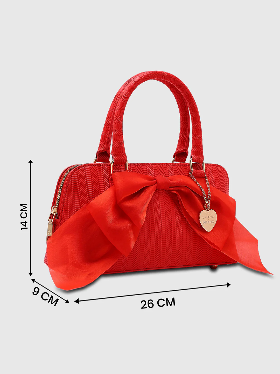 Caprese Ellie Small Red Satchel Bag - Image 8