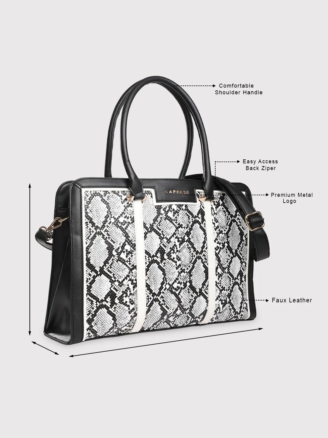 Caprese Ellis Large Black Laptop Bag - Image 5