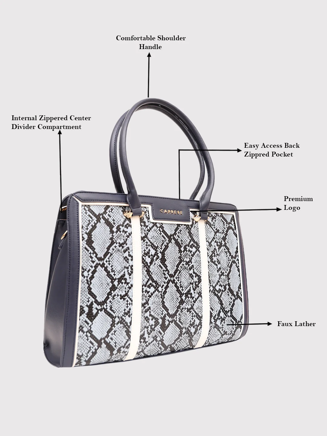 Caprese Ellis Large Navy Laptop Bag - Image 7
