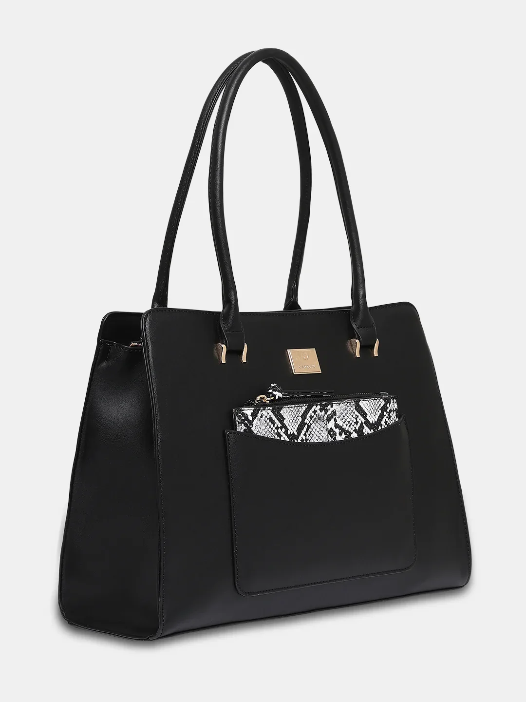 Caprese Ellis Large Black Satchel Bag