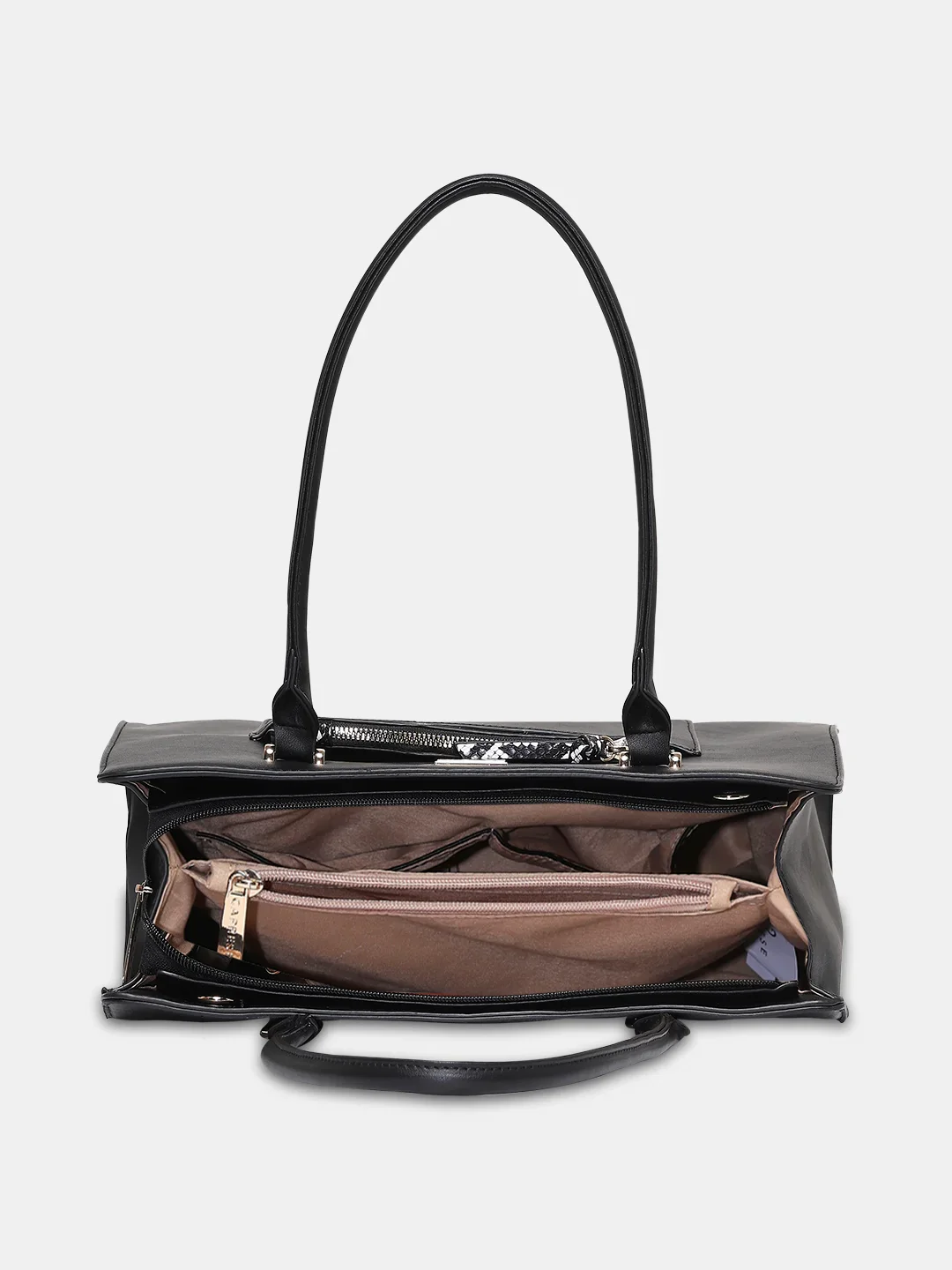 Caprese Ellis Large Black Satchel Bag - Image 6