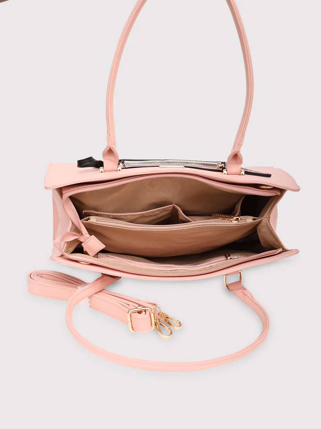 Caprese Ellis Large Pink Satchel Bag - Image 5