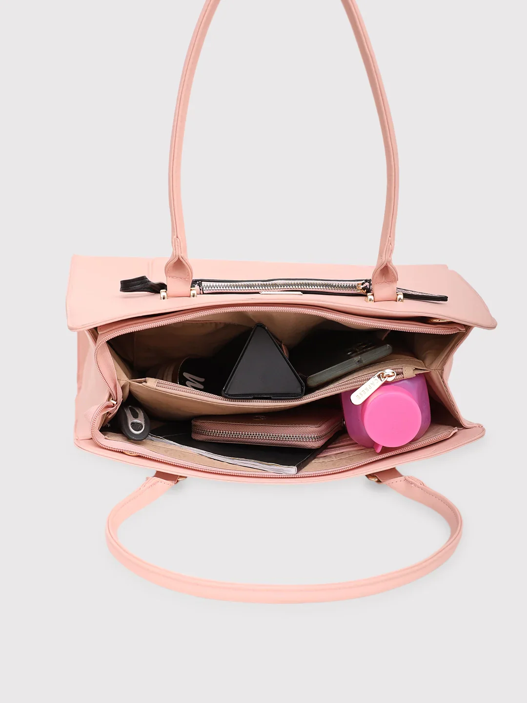 Caprese Ellis Large Pink Satchel Bag - Image 9