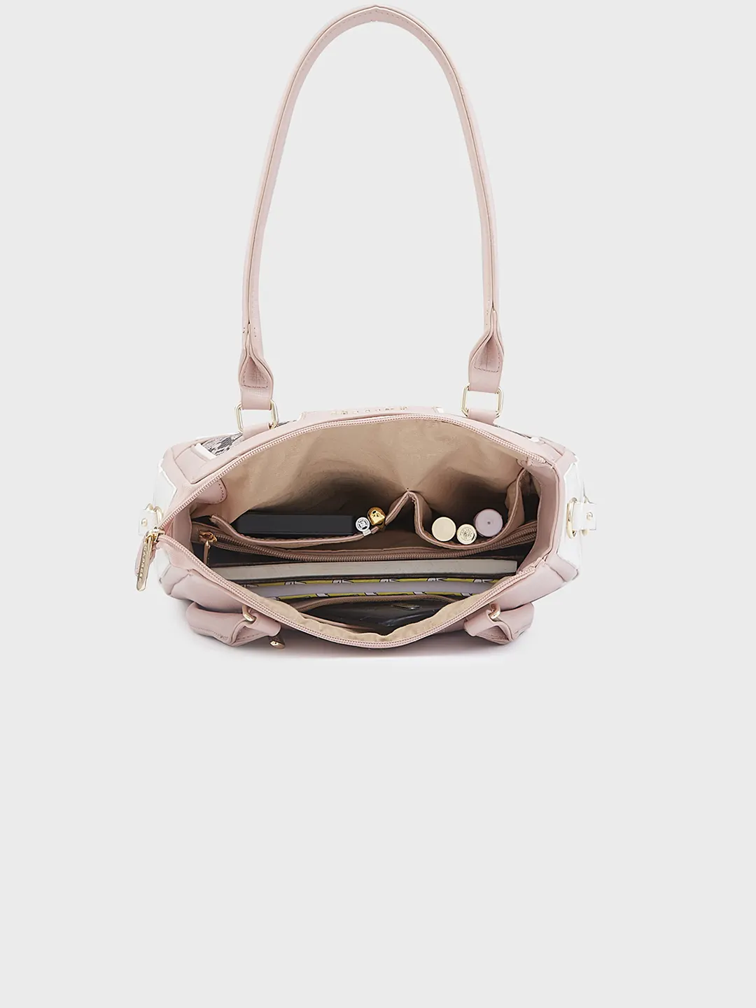 Caprese Ellis Medium Pink Satchel Bag - Image 9