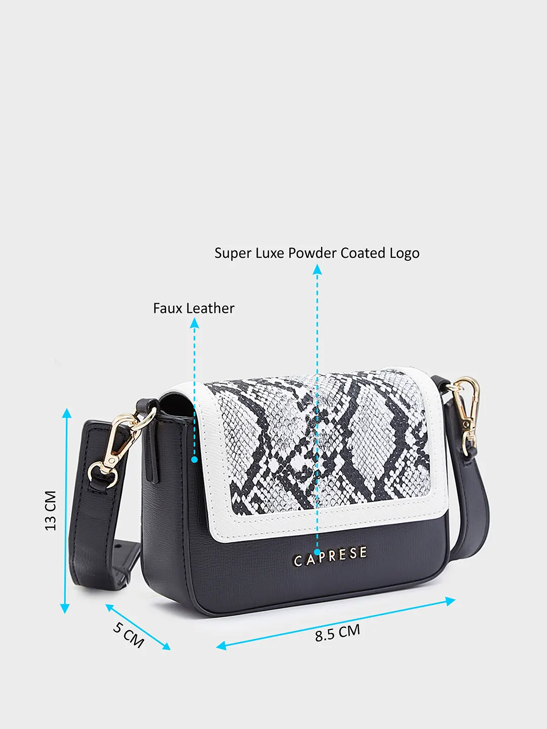 Caprese Ellis Small Black Sling Bag - Image 6