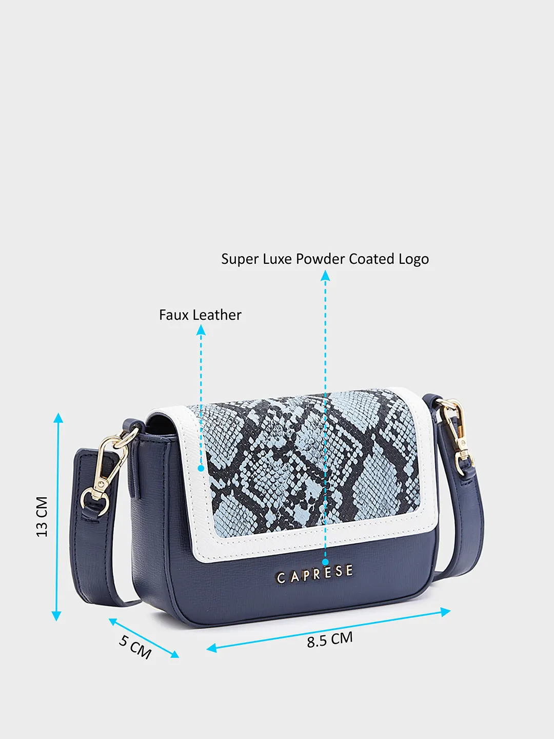 Caprese Ellis Small Navy Sling Bag - Image 6
