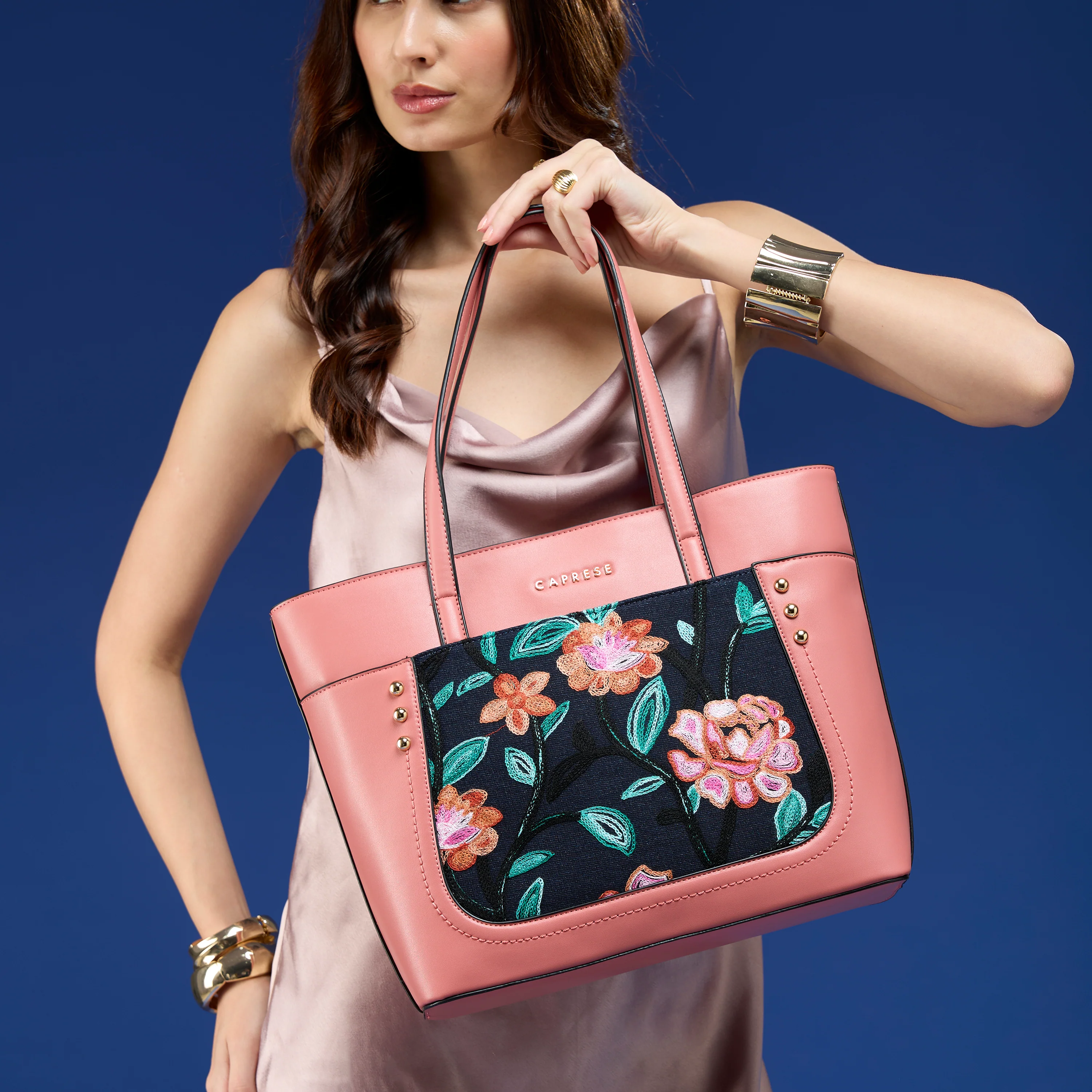Caprese Elsa Large Cosmetic Pink Tote Bag - Image 2
