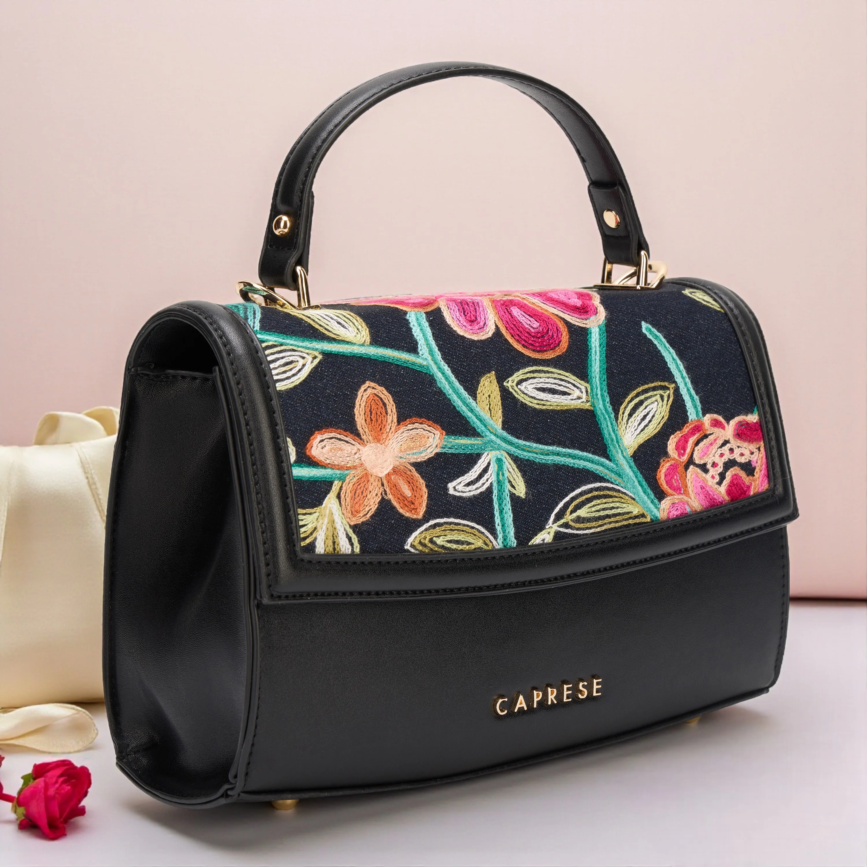 Caprese Elsa Medium Black Sling Bag - Image 14