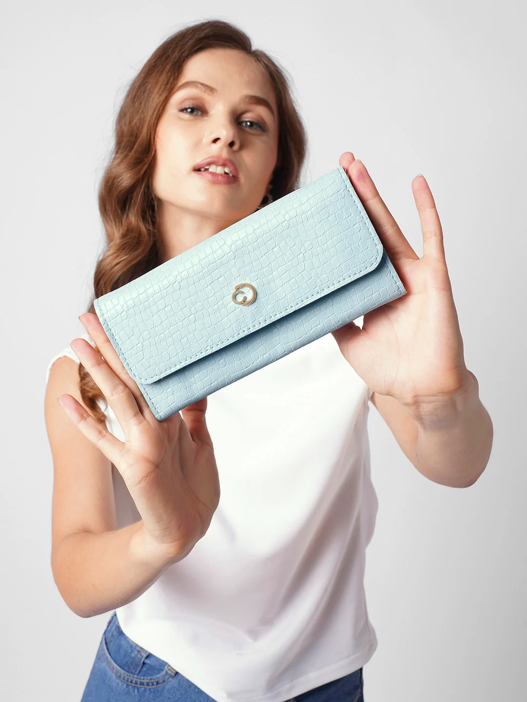 Caprese Elsa Medium Blue Wallet - Image 7