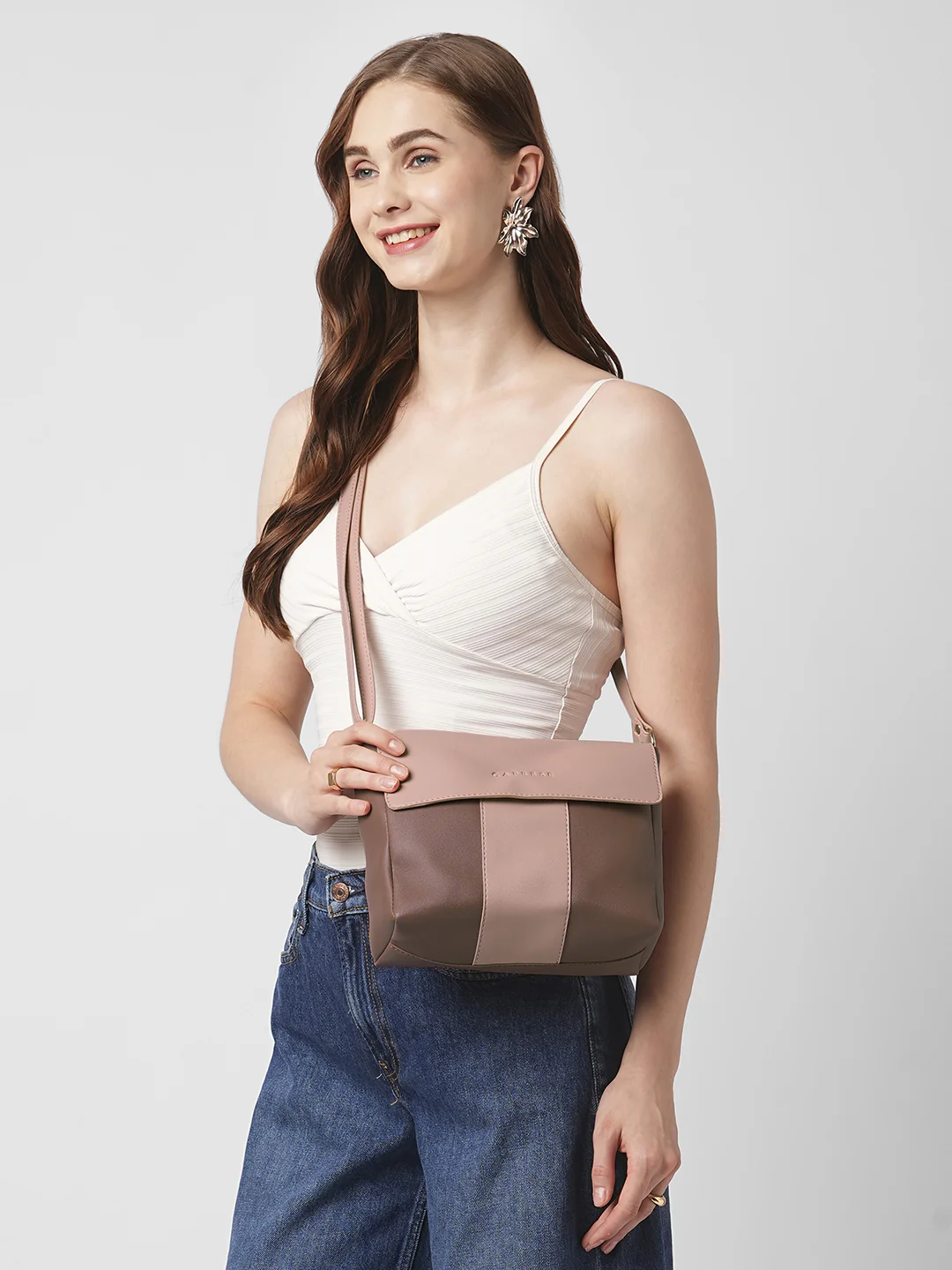 Caprese Elsie Large Pink & Blush Sling Bag - Image 2