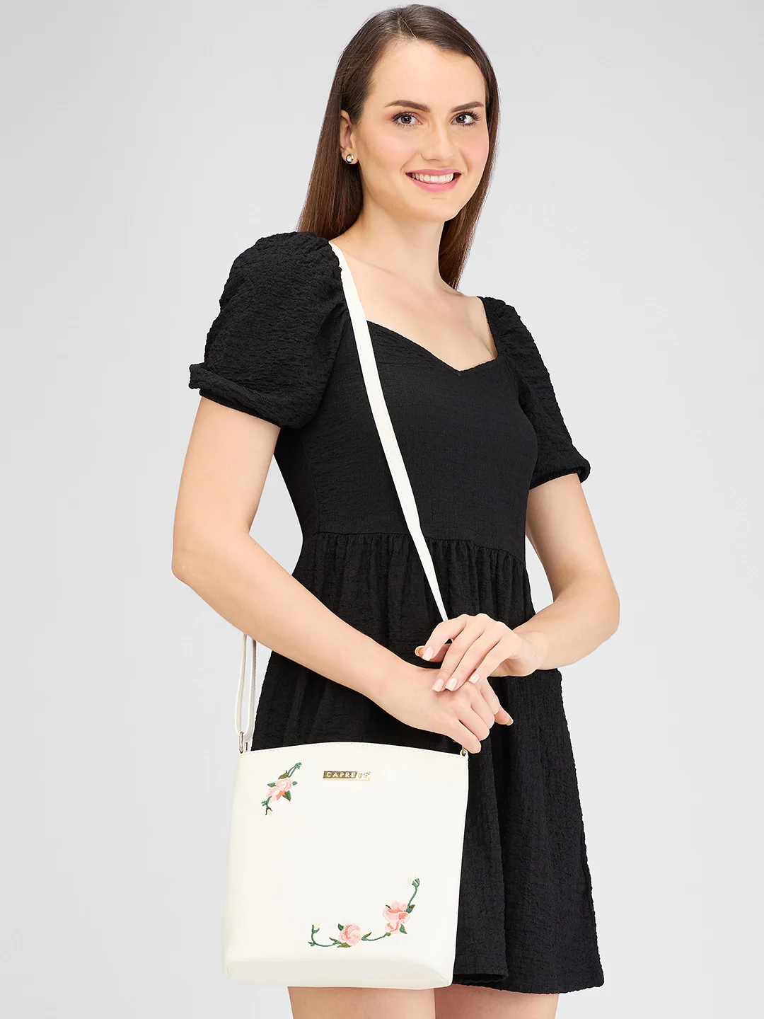 Caprese Elsy Large White Sling Bag - Image 12