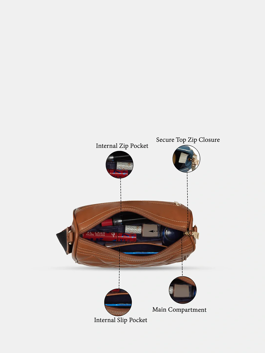 Caprese Elyna Medium Tan Crossbody Bag - Image 4