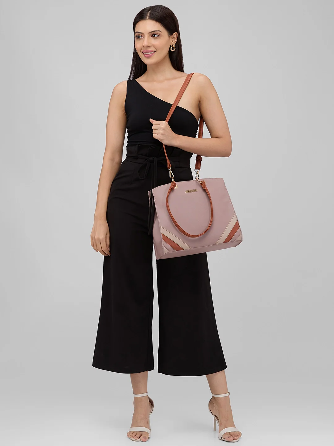 Caprese Ember Medium Pink Satchel Bag - Image 2