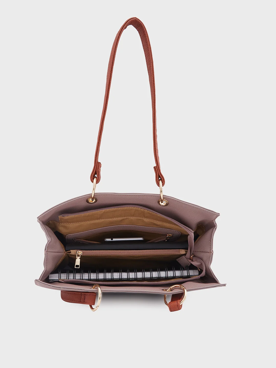 Caprese Ember Medium Pink Satchel Bag - Image 6