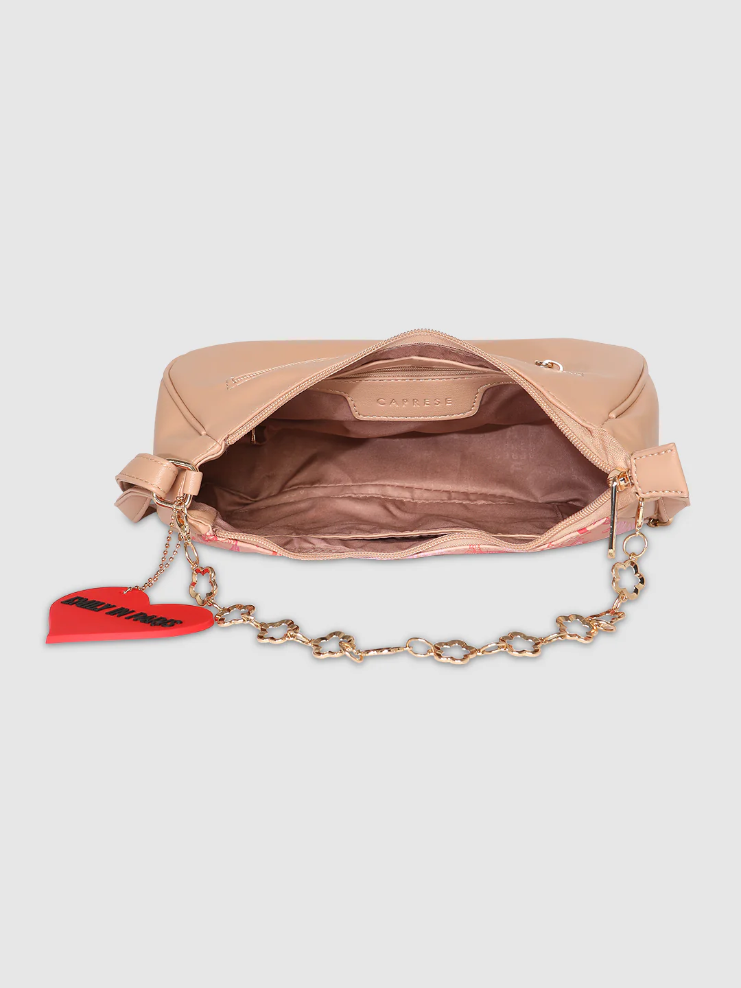 Caprese Emily In Paris Printed Beige Hobo Bag - Image 7