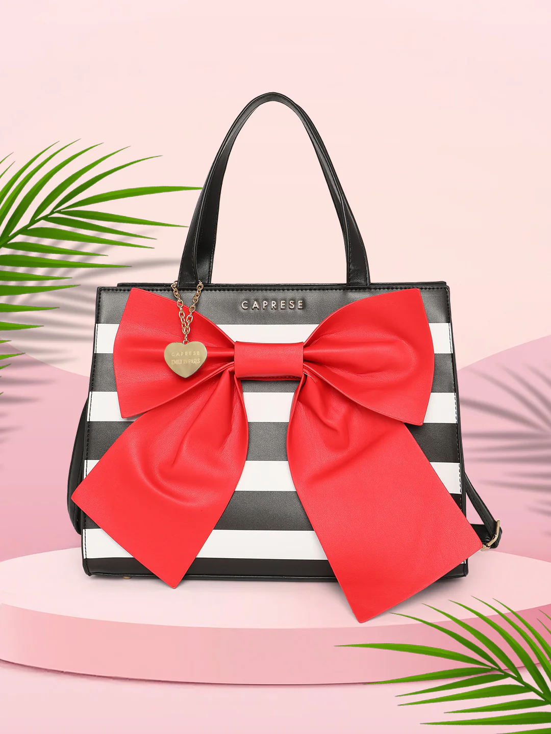 Caprese Emily In Paris Printed Medium Red Satchel Bag - Image 3