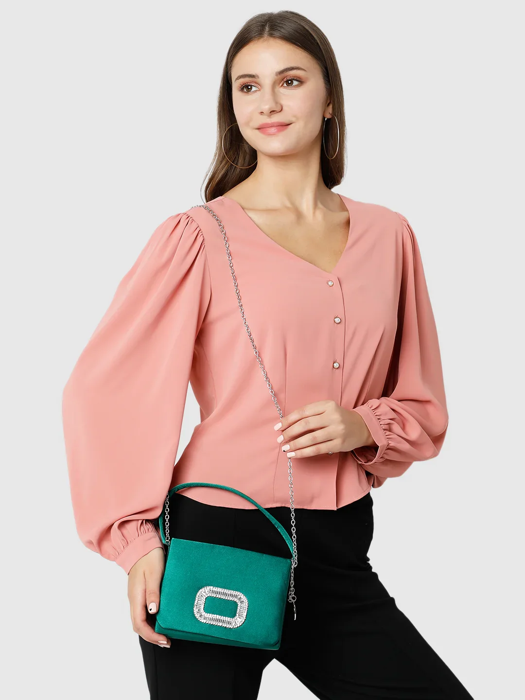 Caprese Emma Small Green Clutch - Image 11