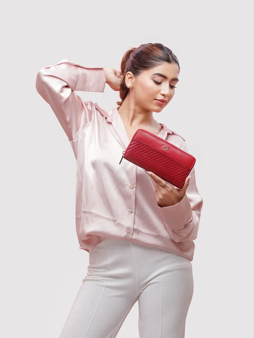 Caprese Emma Large Bordeaux Zip Around Wallet - Image 10