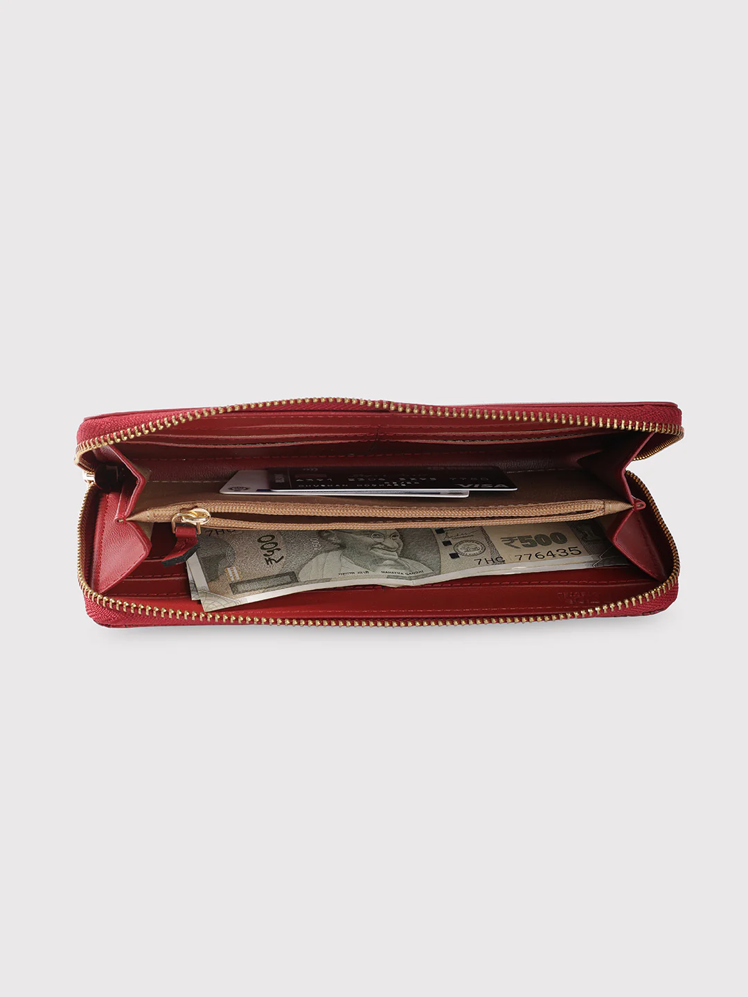 Caprese Emma Large Bordeaux Zip Around Wallet - Image 5