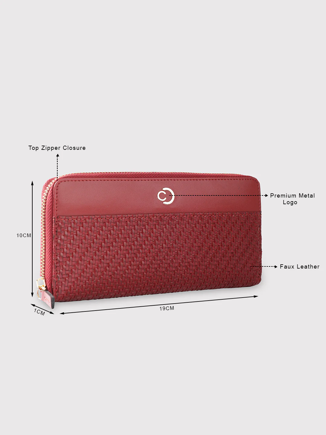 Caprese Emma Large Bordeaux Zip Around Wallet - Image 7