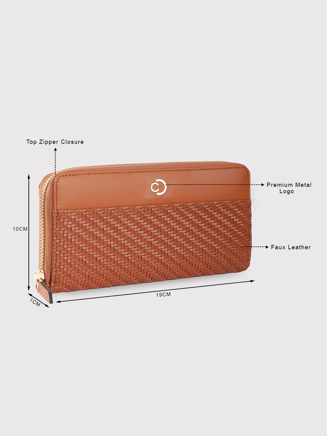 Caprese Emma Large Tan Zip Wallet - Image 11