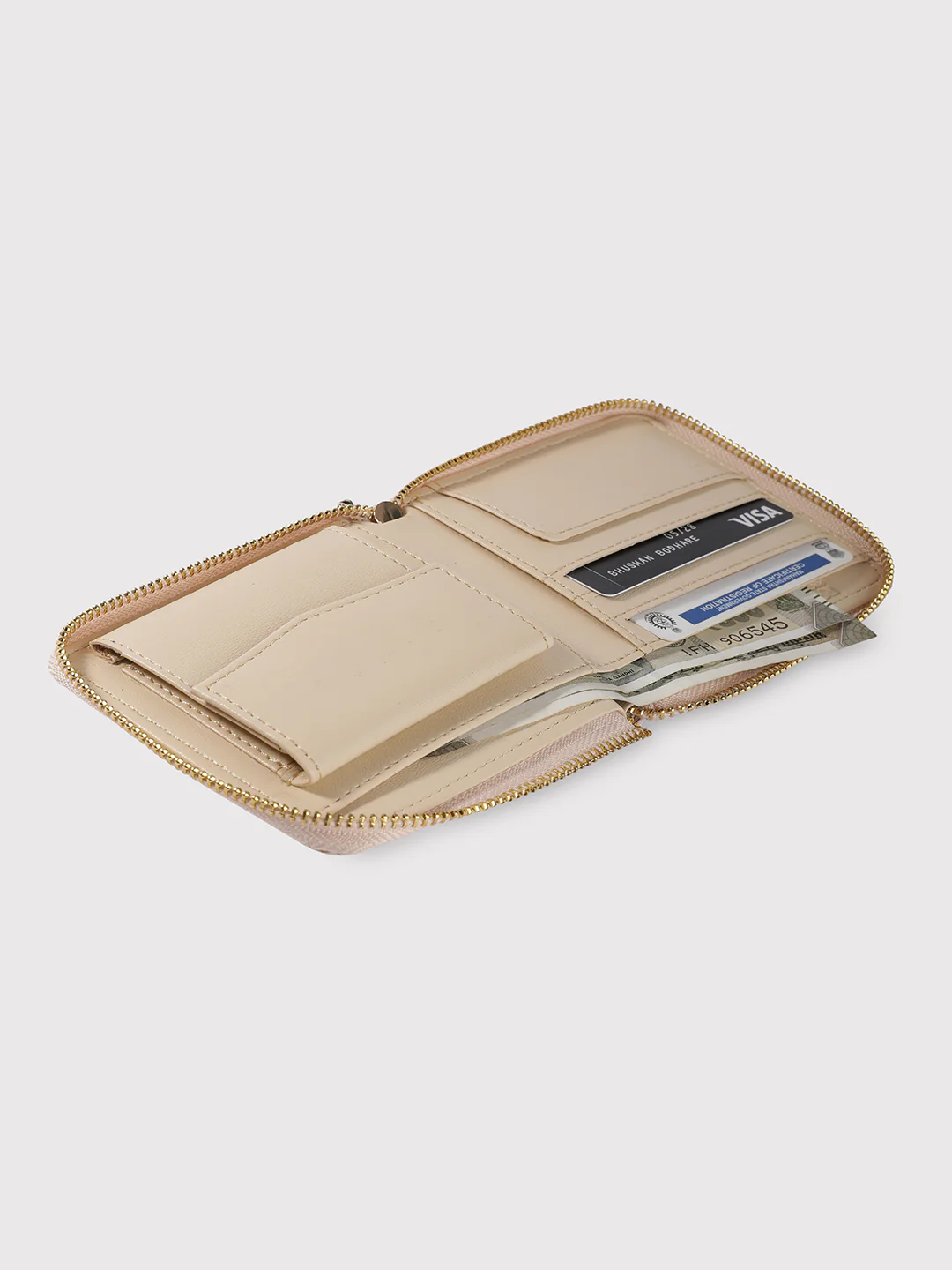 Caprese Emma Small Beige Zip Around Wallet - Image 8