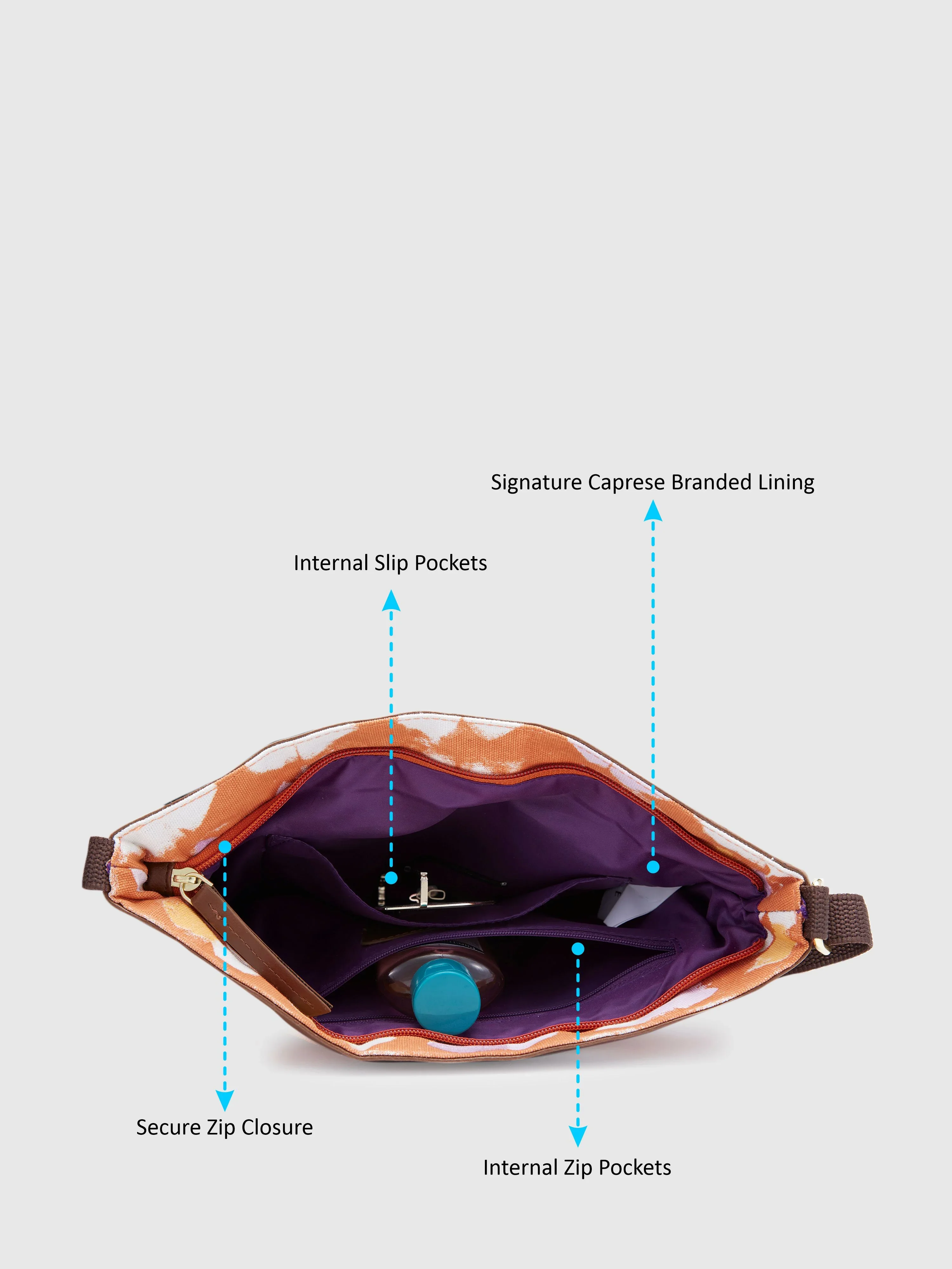 Caprese Enora Large Rust Sling Bag - Image 8
