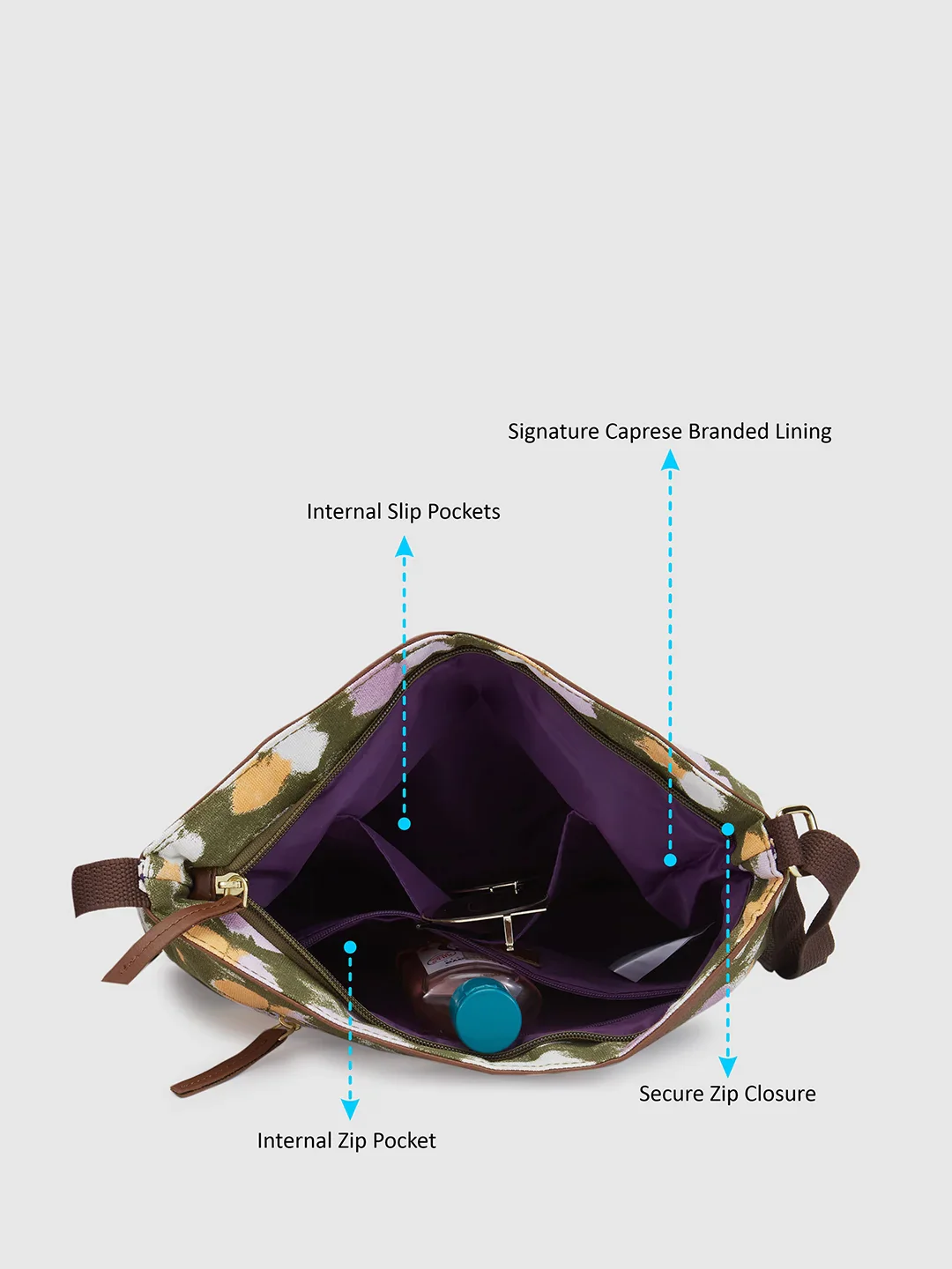 Caprese Enora Large Black Sling Bag - Image 7