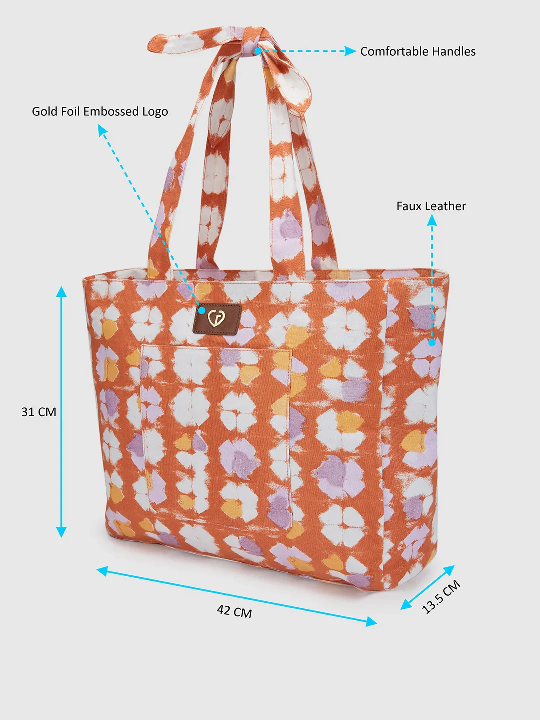 Caprese Enora Large Rust Tote Bag - Image 4