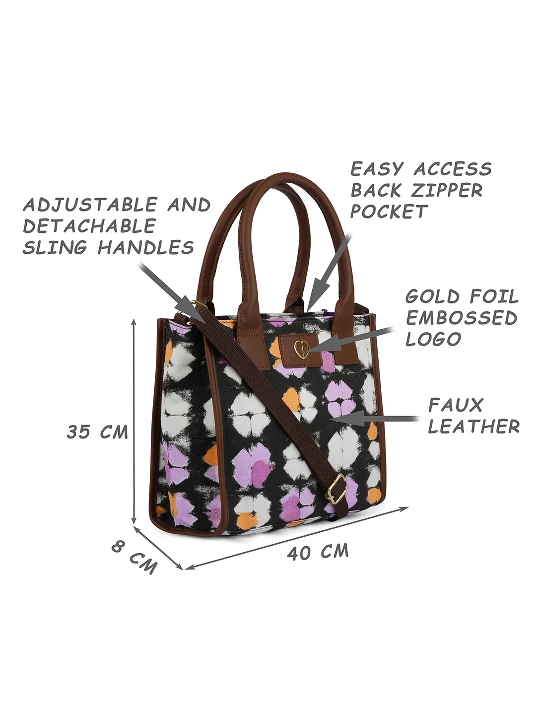 Caprese Enora Small Black Tote Bag - Image 10