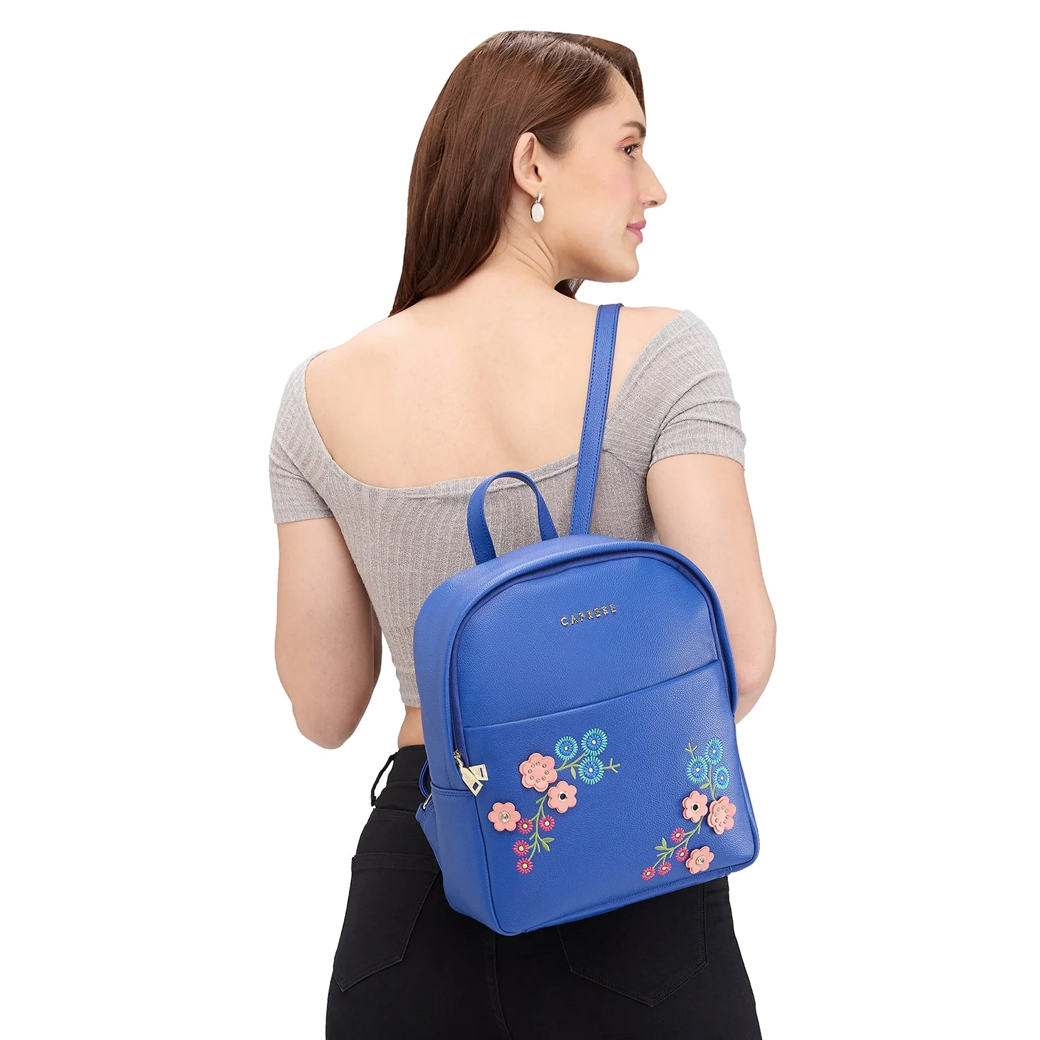 Caprese Erica Medium Blue Backpack - Image 11