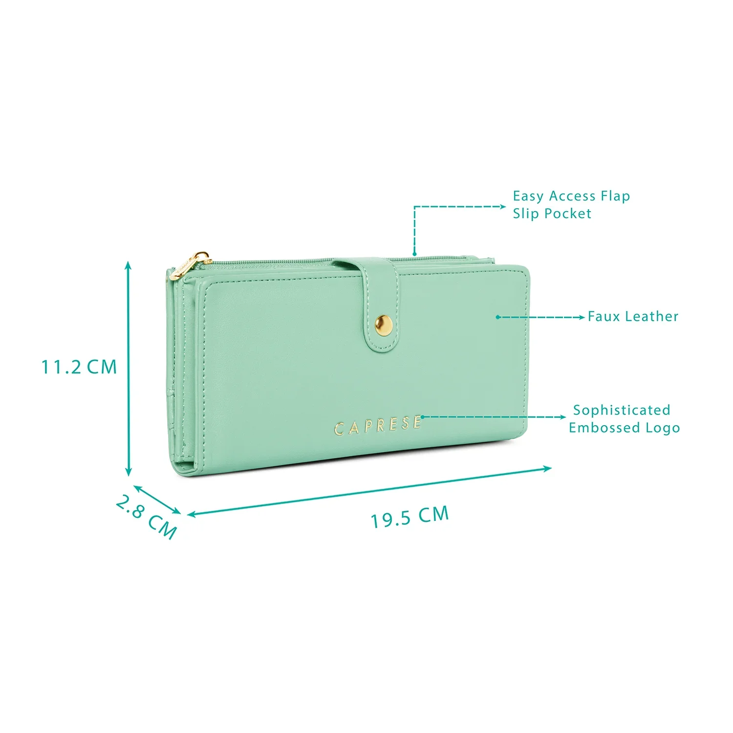 Caprese Erica Medium Powder Blue Fold Wallet - Image 2