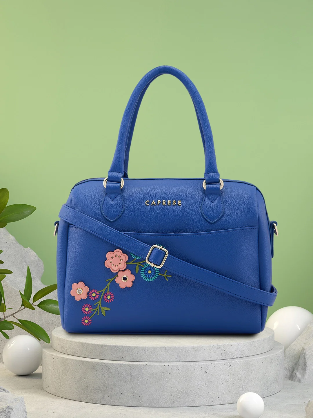 Caprese Erica Medium Blue Satchel Bag - Image 2