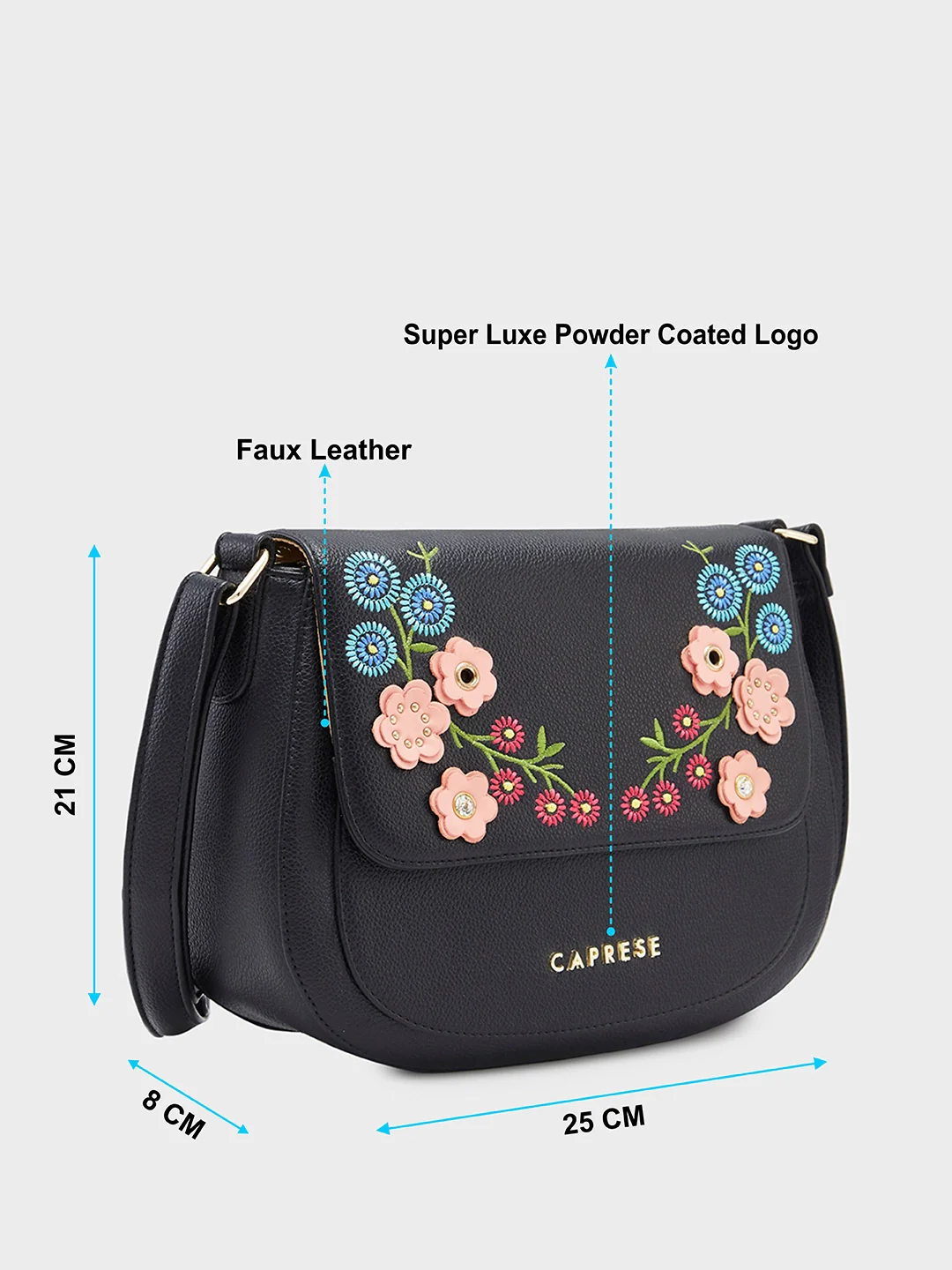 Caprese Erica Medium Black Sling Bag - Image 12