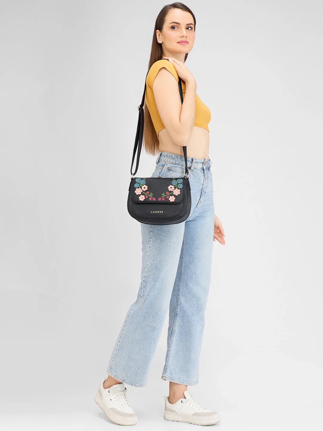 Caprese Erica Medium Black Sling Bag - Image 8