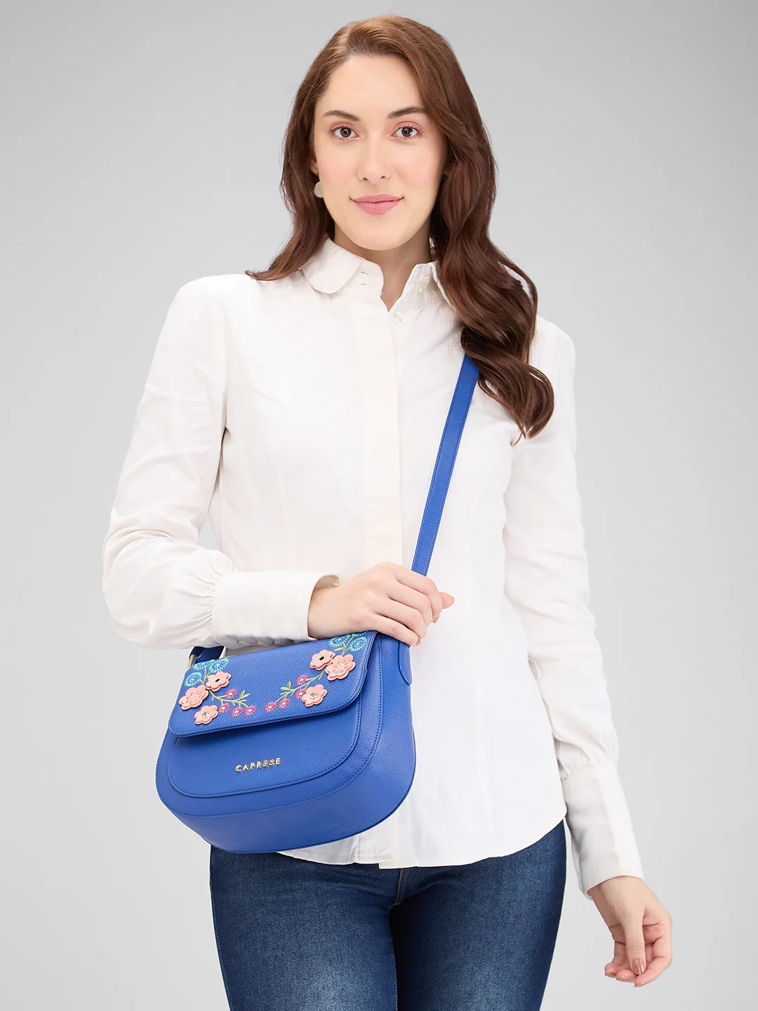 Caprese Erica Medium Blue Sling Bag - Image 12
