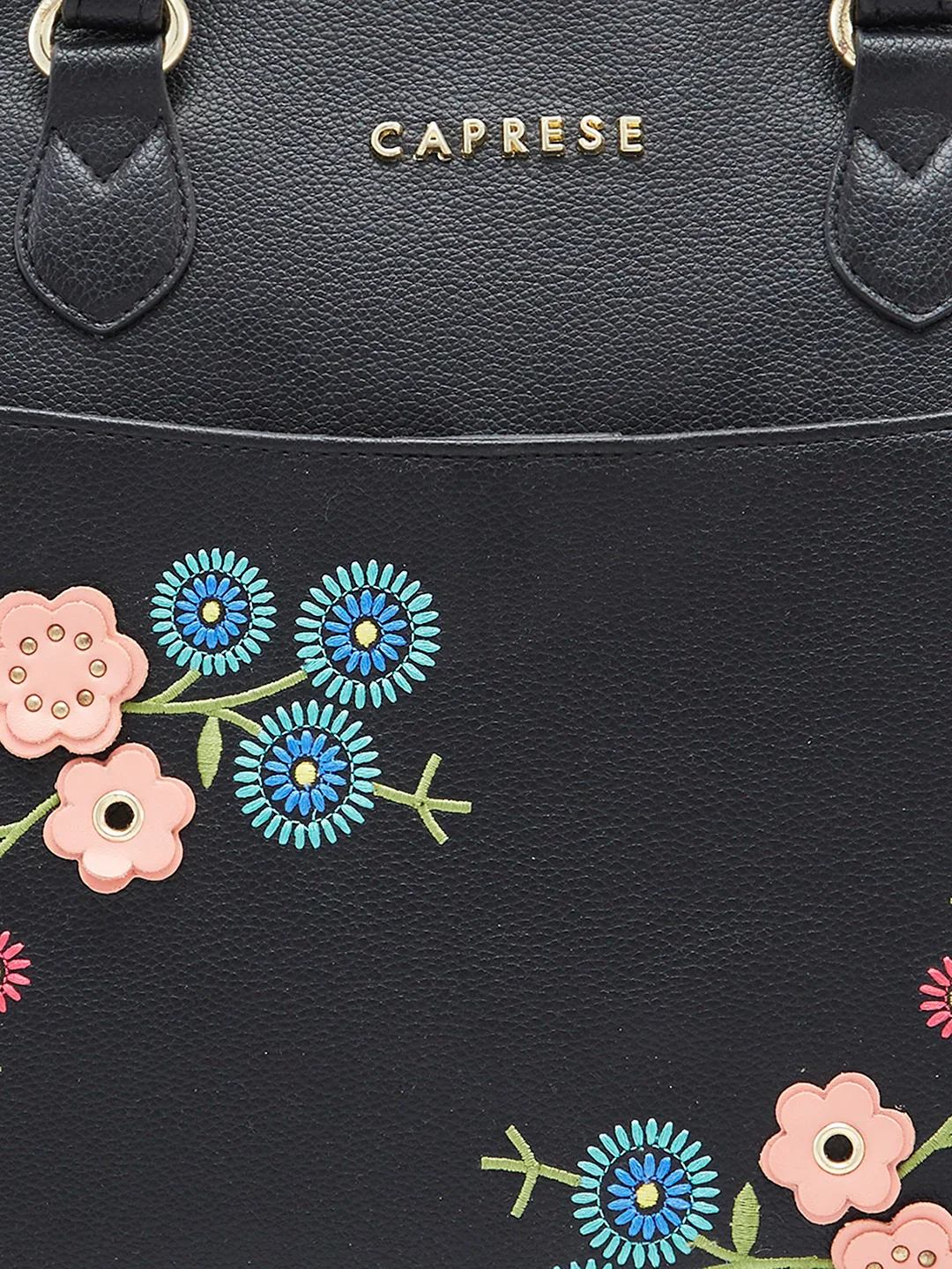 Caprese Erica Medium Floral Black Tote Bag - Image 11