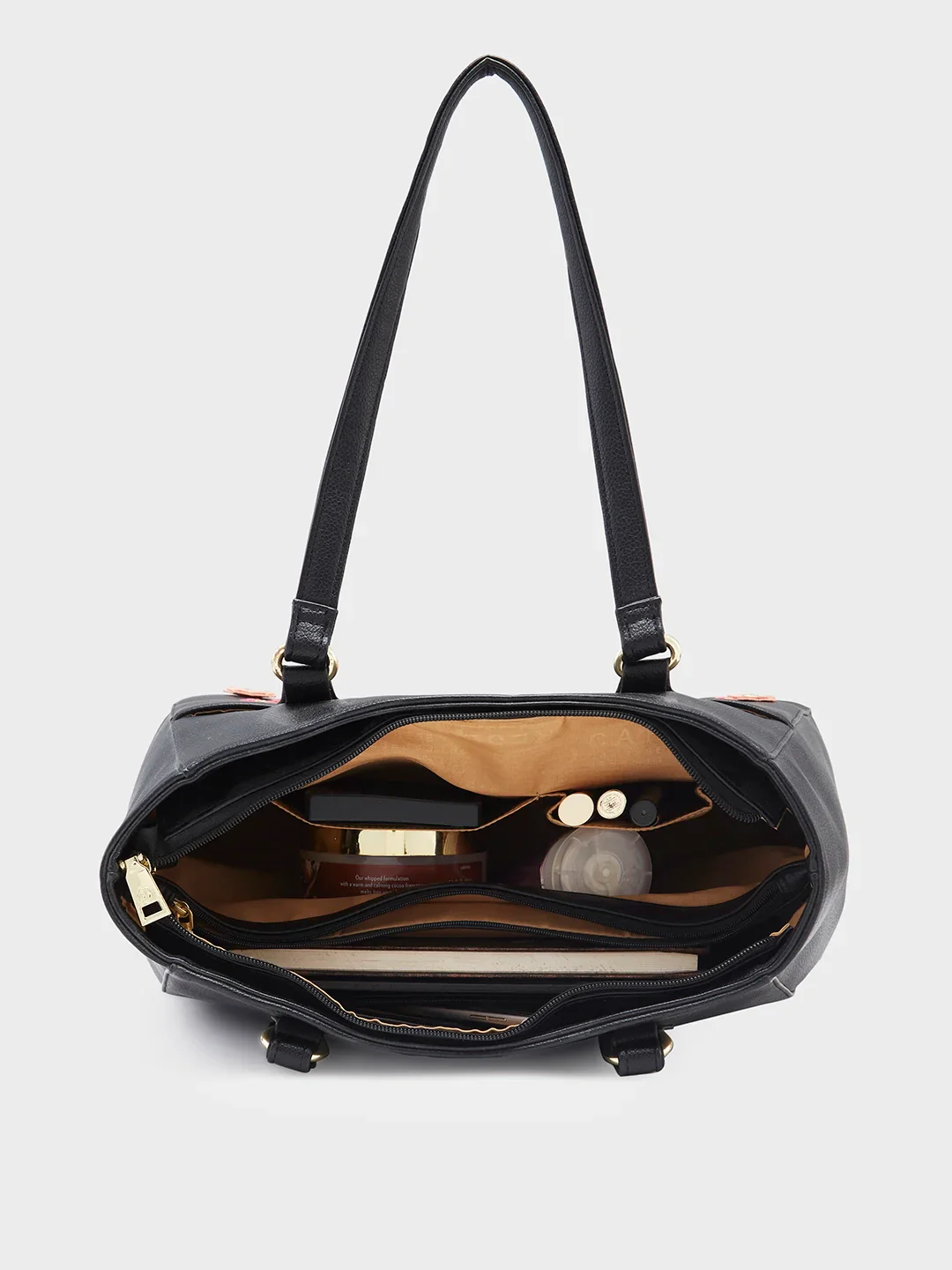 Caprese Erica Medium Floral Black Tote Bag - Image 9