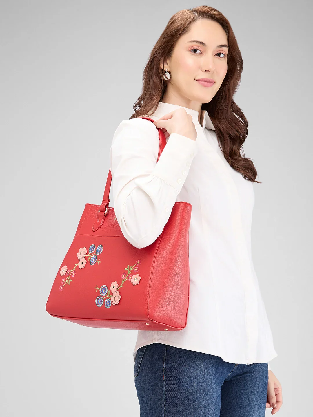 Caprese Erica Medium Maroon Tote Bag - Image 2