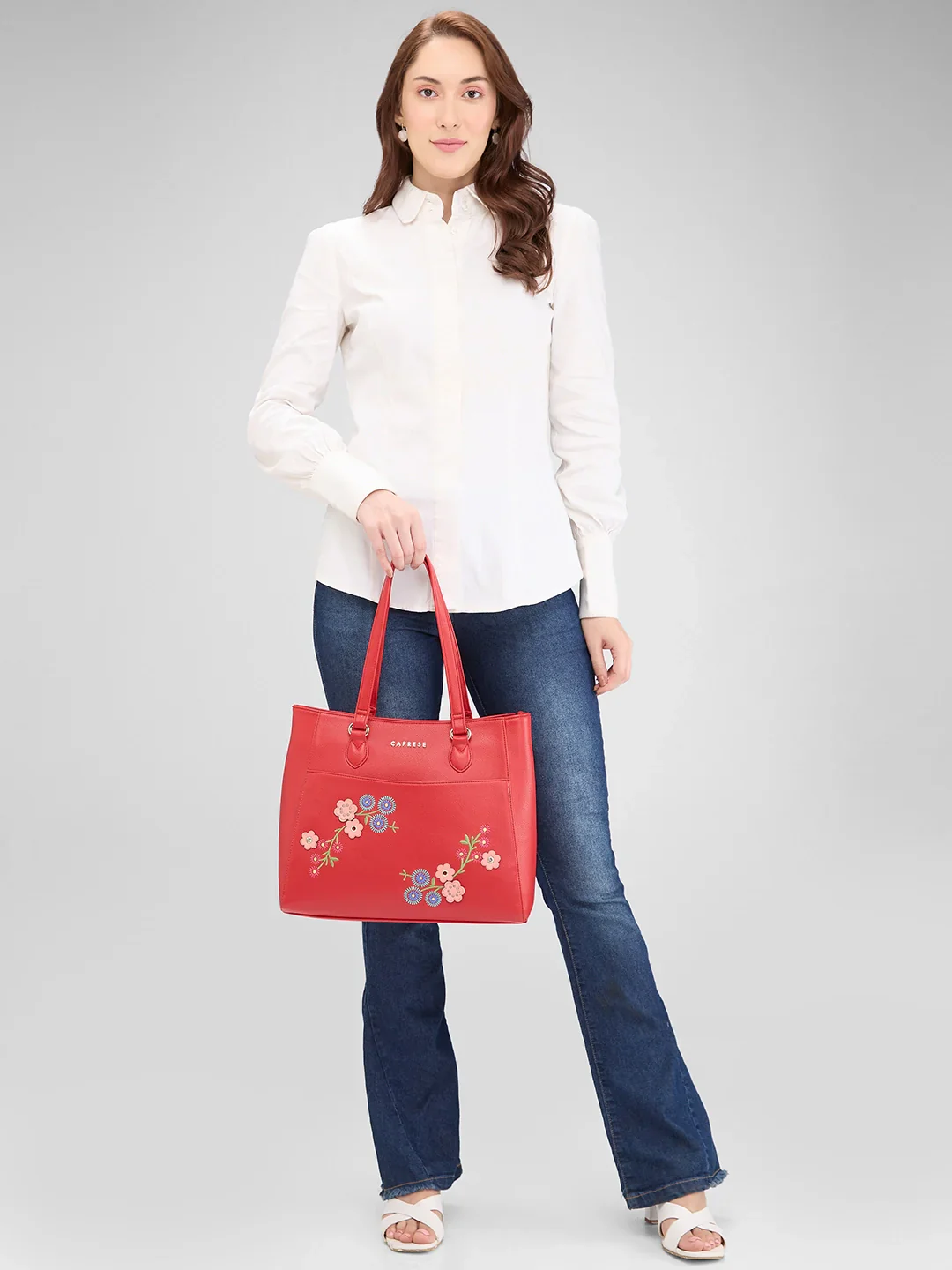 Caprese Erica Medium Maroon Tote Bag - Image 3
